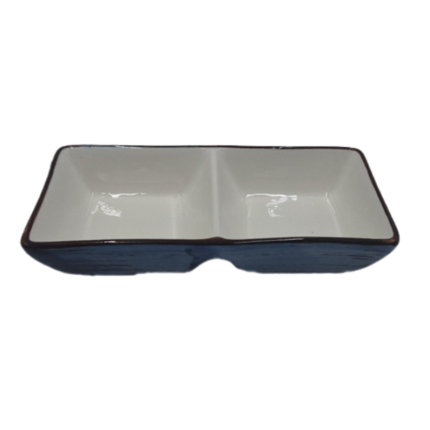 PD1239-B-COUPELLE 2 COMPARTIMENTS EN PORCELAINE BLANC D 13 CM