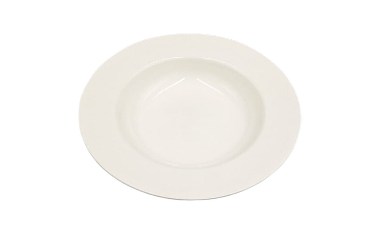 PD3064-ASSIETTE CREUSE EN PORCELAINE BLANC D 25 CM