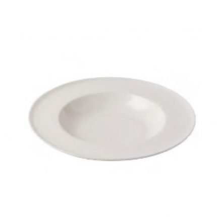 assiette creuse rond en porcelaine rayee